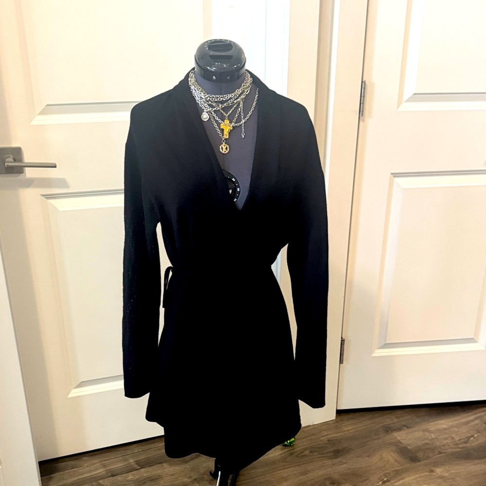 Sarah Pacini Black Cardigan Sweater